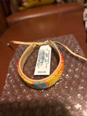 Lucky brand Beaded Multicolor Leather Wrap Bracelet - Sunburst Hues